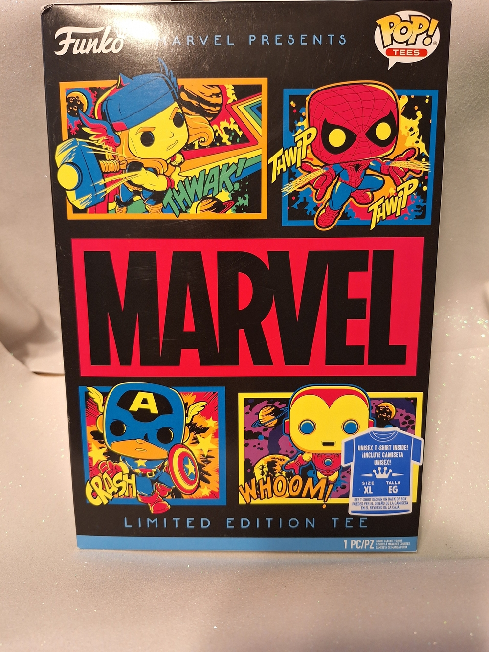 Funko Pop Marvel BLACK LIGHT T-Shirt Exclusive New XL Unisex